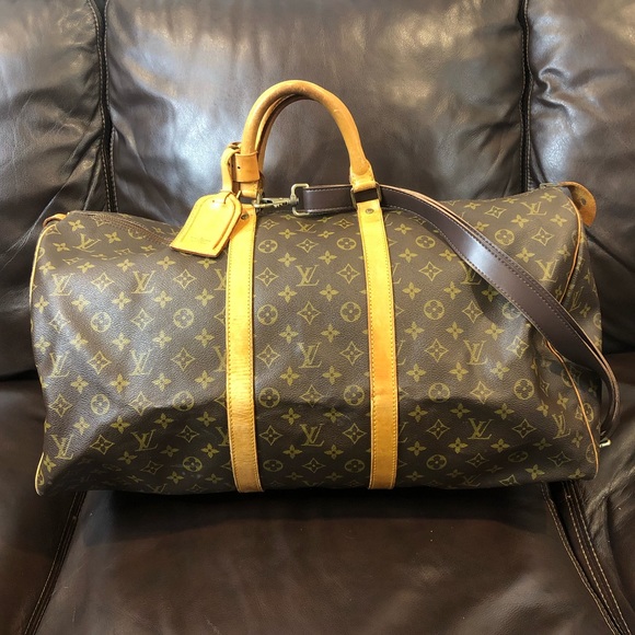 LOUIS VUITTON Keepall LV 55 Monogram Boston Travel Weekend Duffle Bag AUTHENTIC - Picture 6 of 17